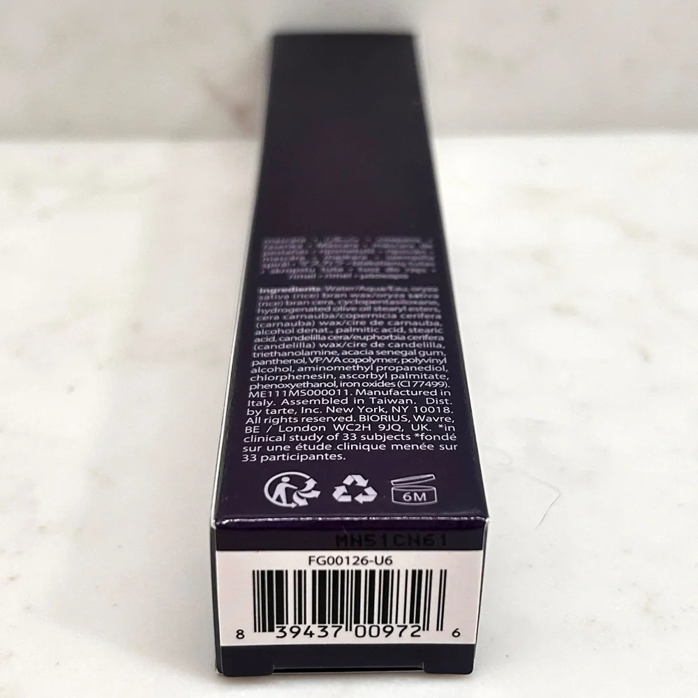 NIB Tarte Lights Camera Lashes 4-in-1 Mascara Black Full‎ Size 6M PAO
